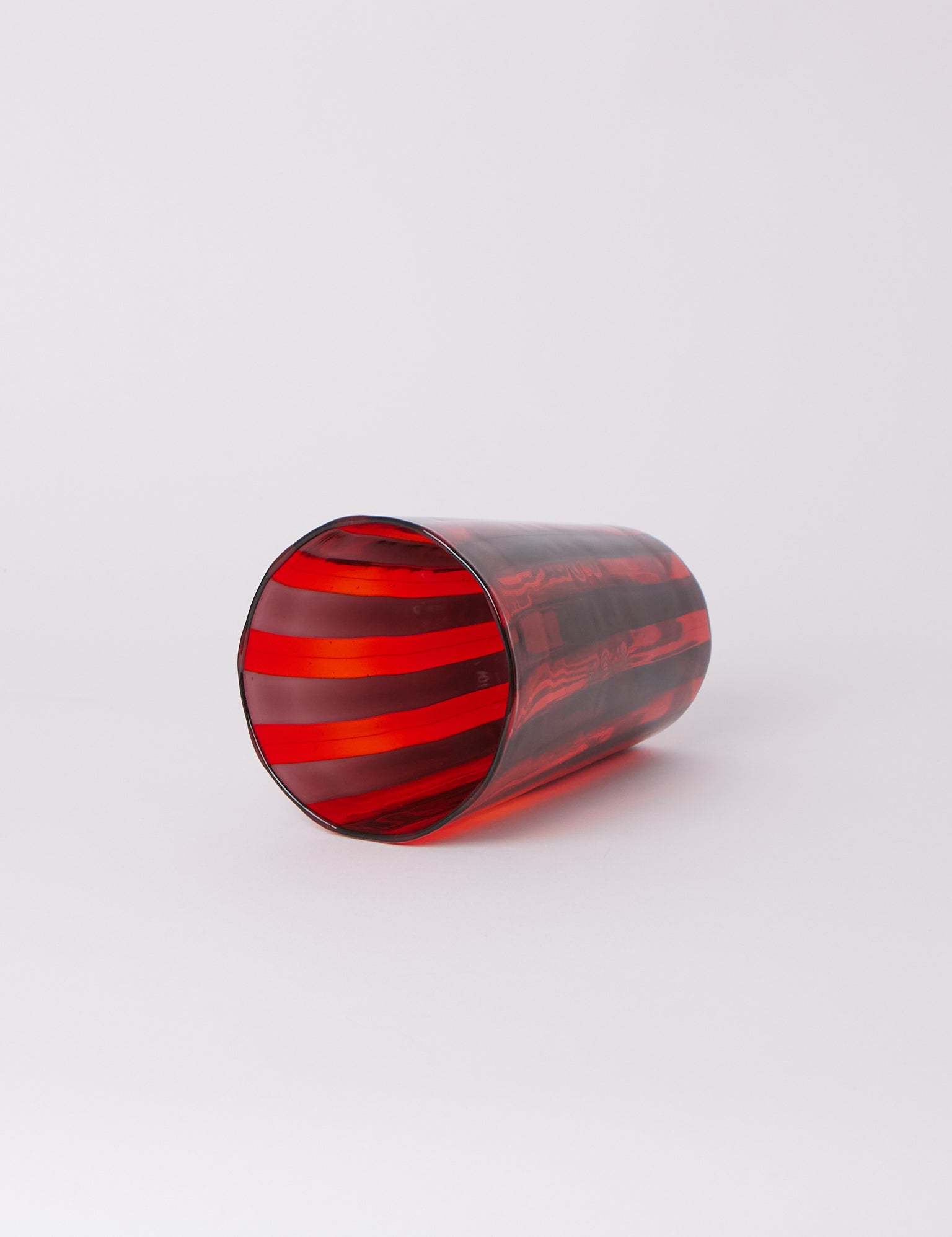 Laguna~B Berlingot Striped Glass Vase Amethyst & Red, crafted exclusively for Shop Sommer in San Francisco.