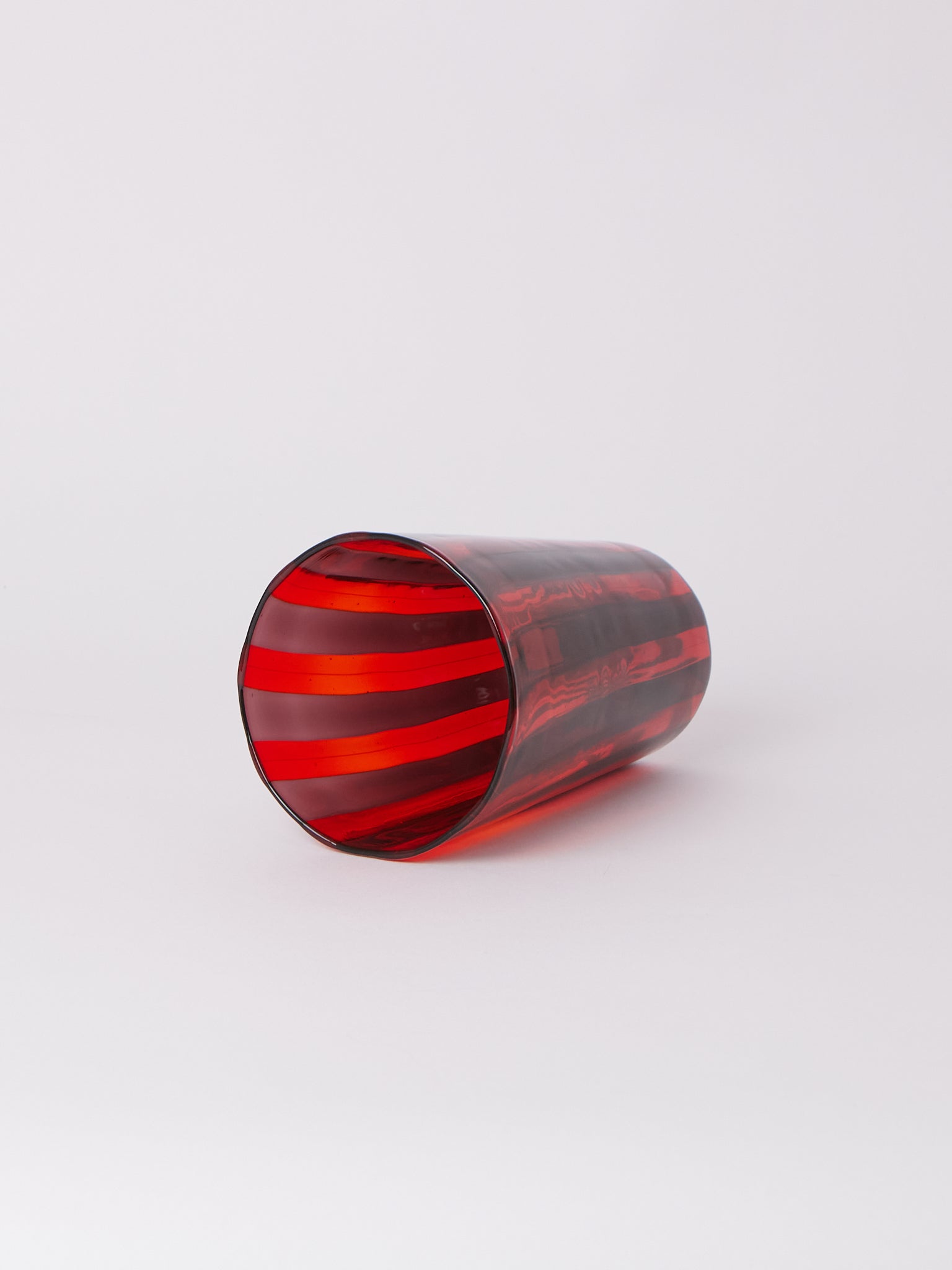 Laguna~B Berlingot Striped Glass Vase Amethyst & Red, crafted exclusively for Shop Sommer in San Francisco.