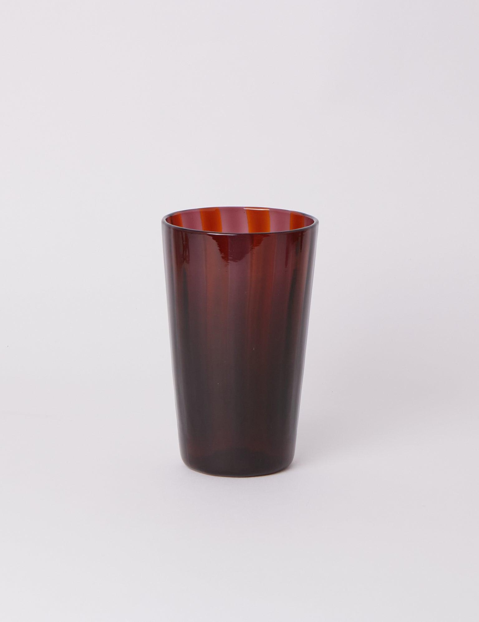 Laguna~B Berlingot Striped Glass Vase Amber, crafted exclusively for Shop Sommer in San Francisco.