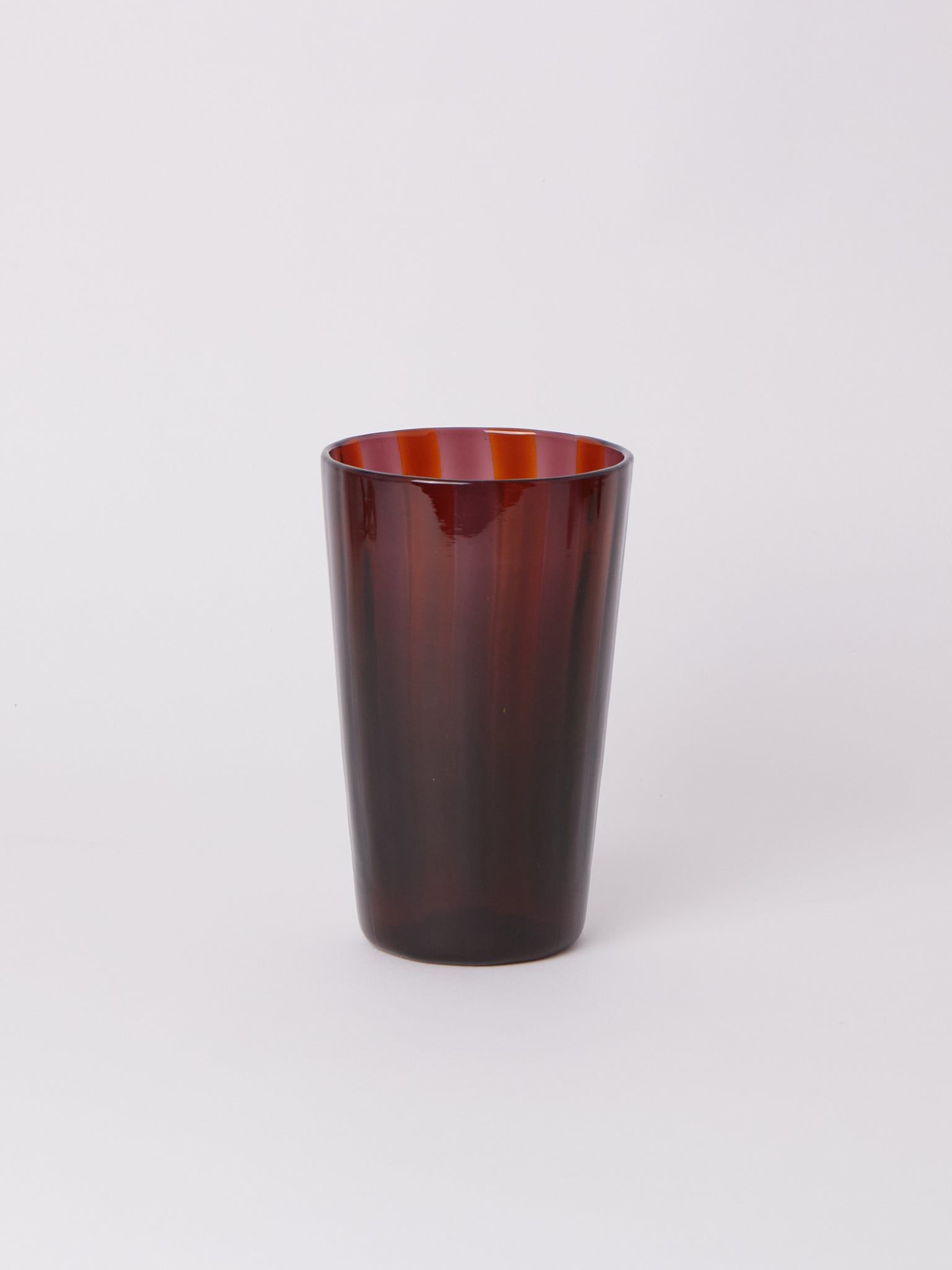 Laguna~B Berlingot Striped Glass Vase Amber, crafted exclusively for Shop Sommer in San Francisco.