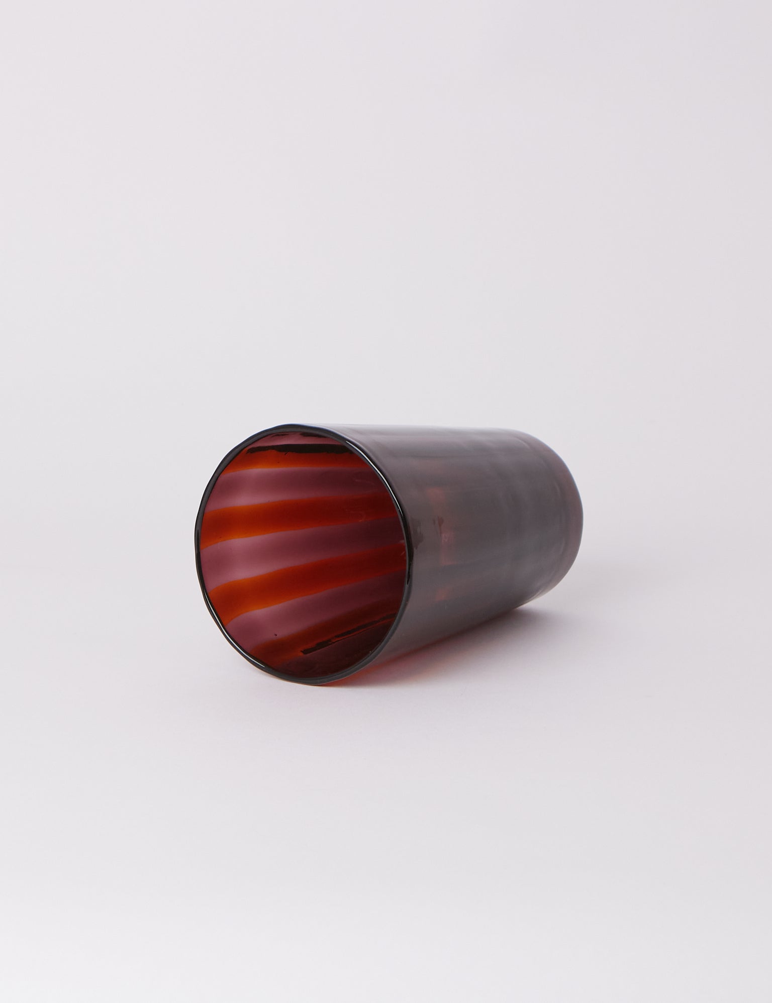 Laguna~B Berlingot Striped Glass Vase Amber, crafted exclusively for Shop Sommer in San Francisco.