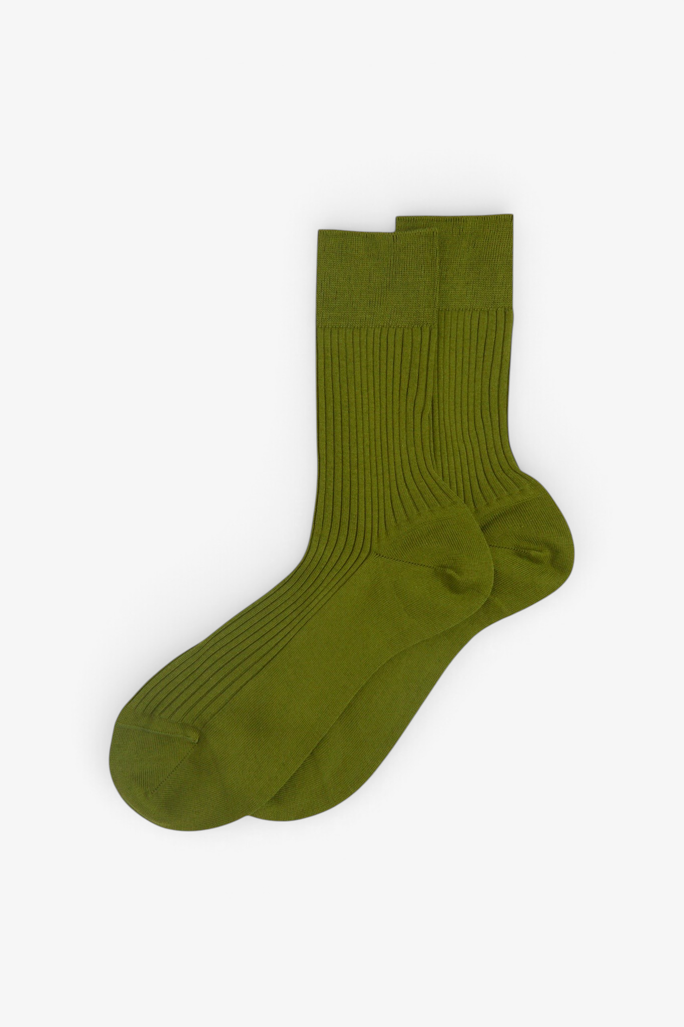 Organic Cotton Ribbed Socks by Maria La Rosa in Green, curated by Shop Sommer San Francisco