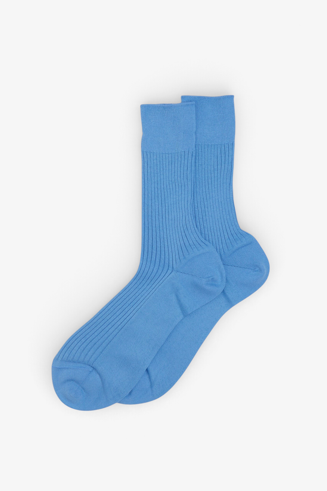 Organic Cotton Ribbed Socks by Maria La Rosa in Blue, curated by Shop Sommer San Francisco