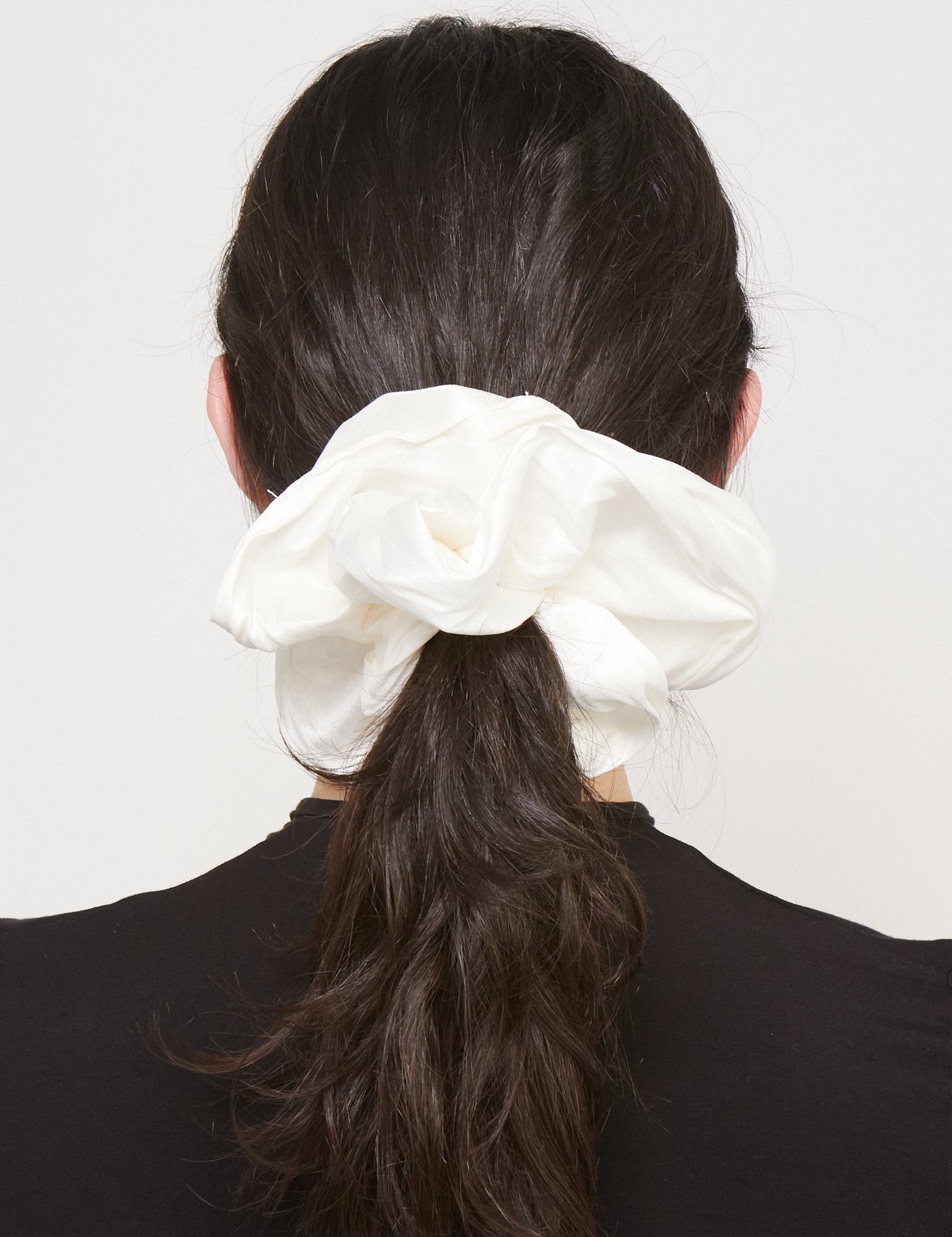 Pien Studios White Oversized Taffeta Scrunchie, curated by Shop Sommer in San Francisco.