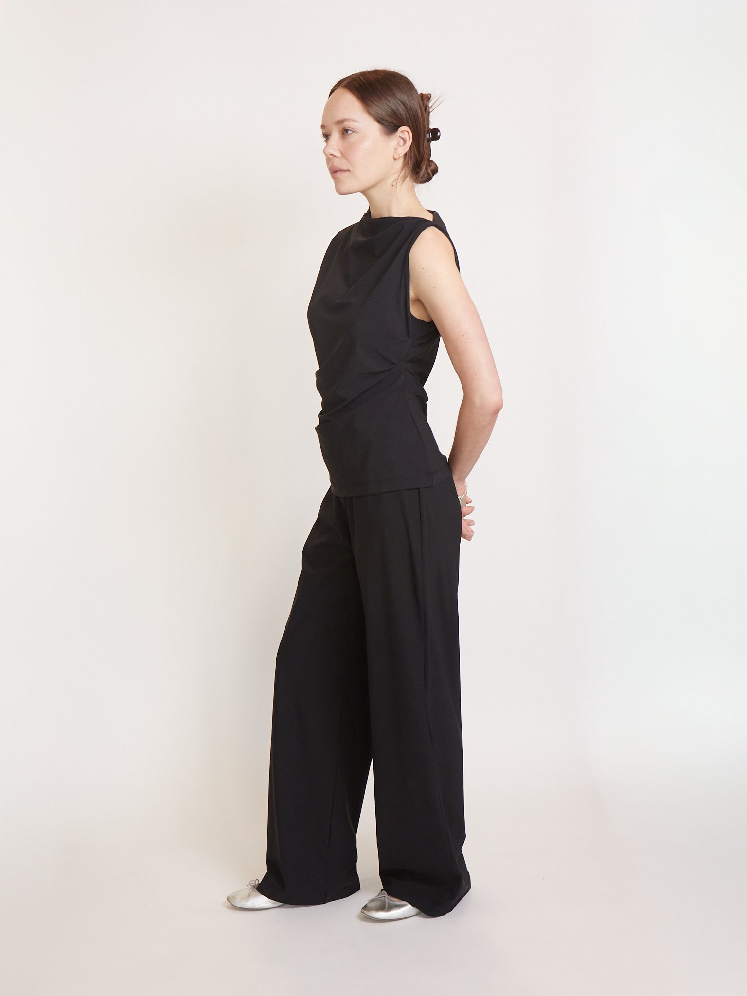 REYÈM Asymmetric Sleeveless Top Black, curated by Shop Sommer in San Francisco.