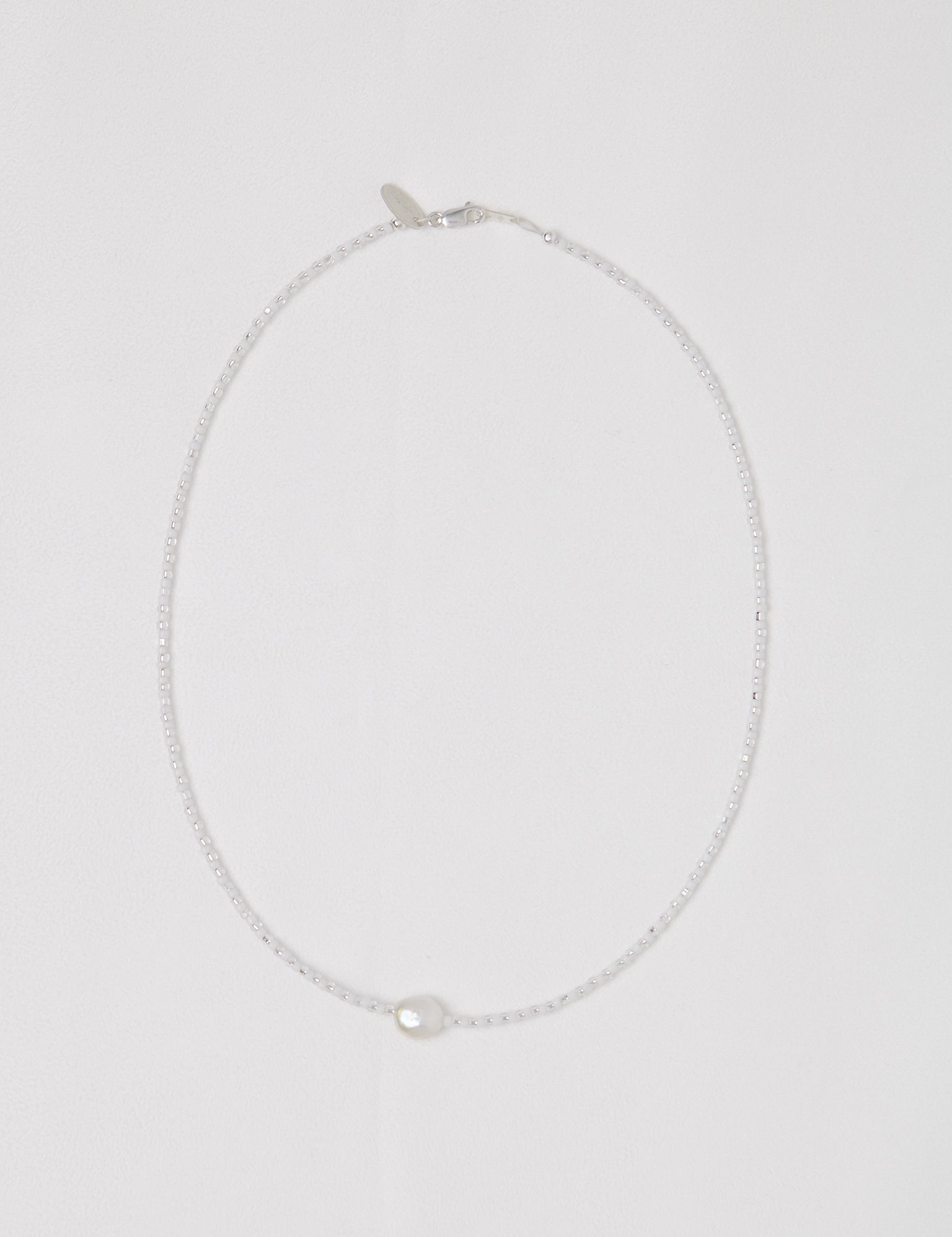 SANTANGELO Somos Como Ninos White Silver Necklace, curated by Shop Sommer in San Francisco.