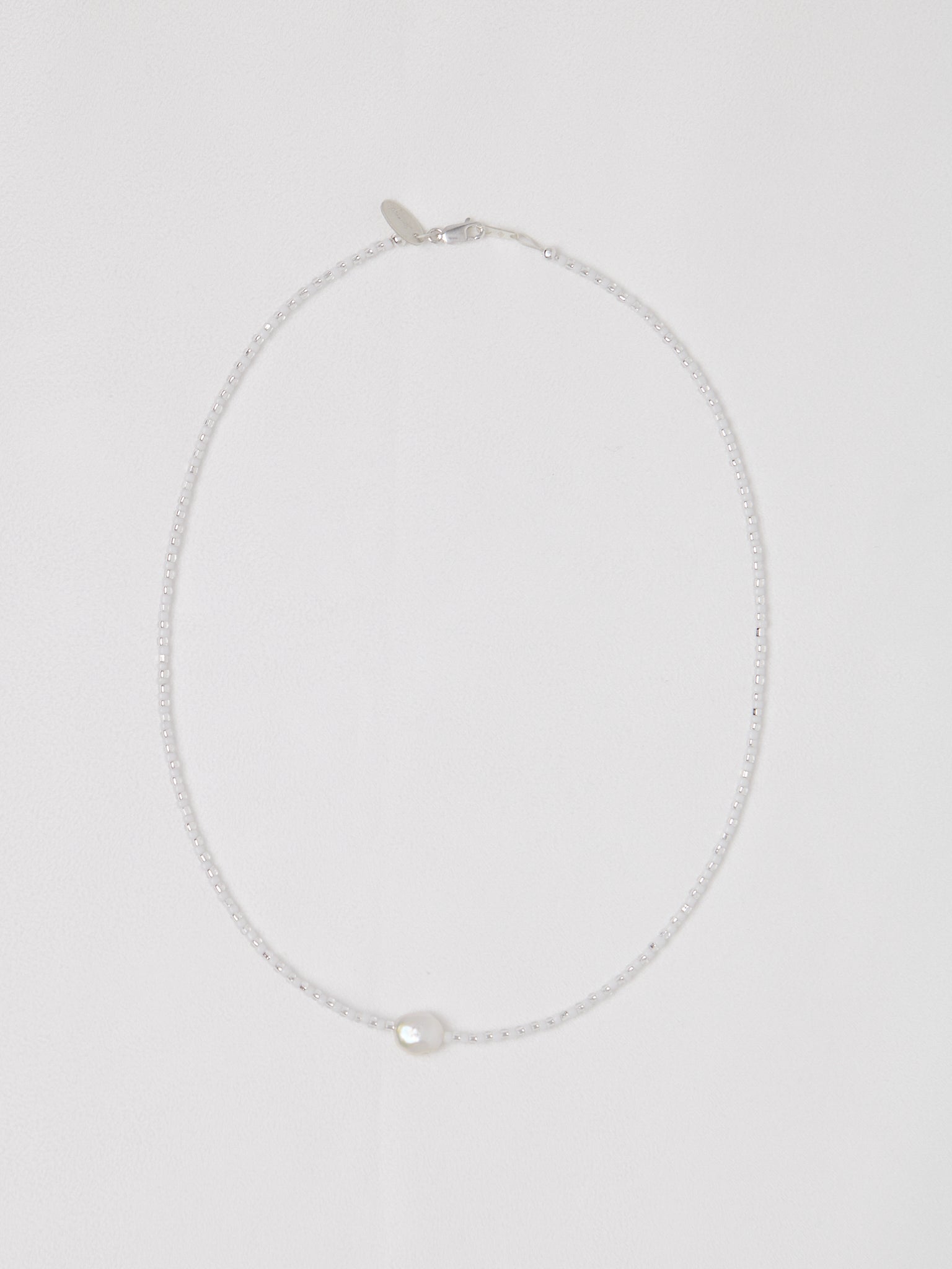 SANTANGELO Somos Como Ninos White Silver Necklace, curated by Shop Sommer in San Francisco.
