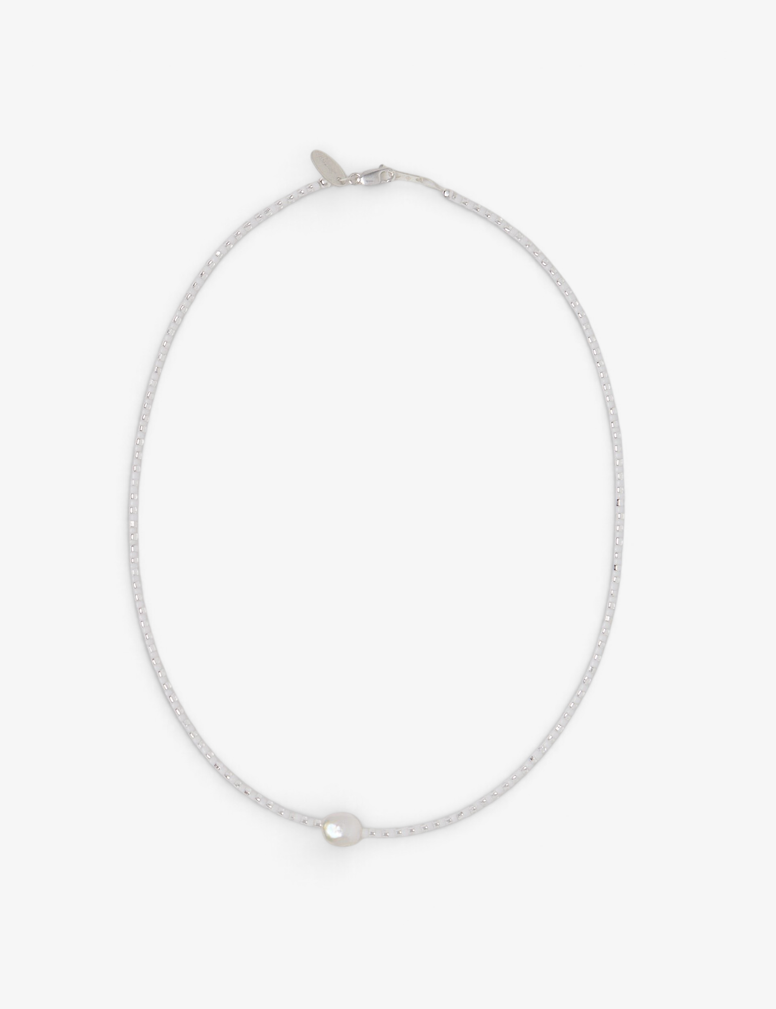 SANTANGELO Somos Como Ninos White Silver Necklace, curated by Shop Sommer in San Francisco.