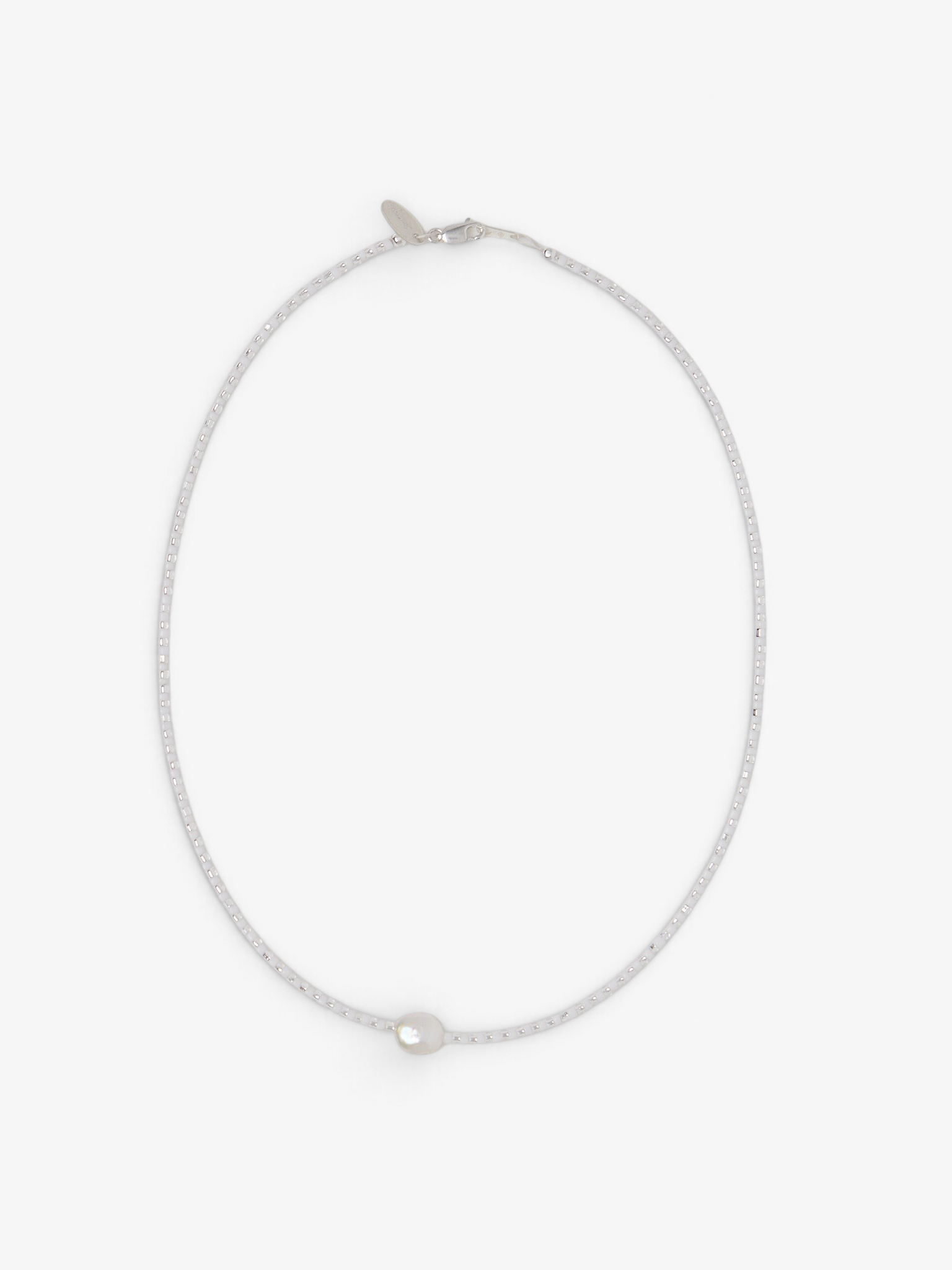 SANTANGELO Somos Como Ninos White Silver Necklace, curated by Shop Sommer in San Francisco.