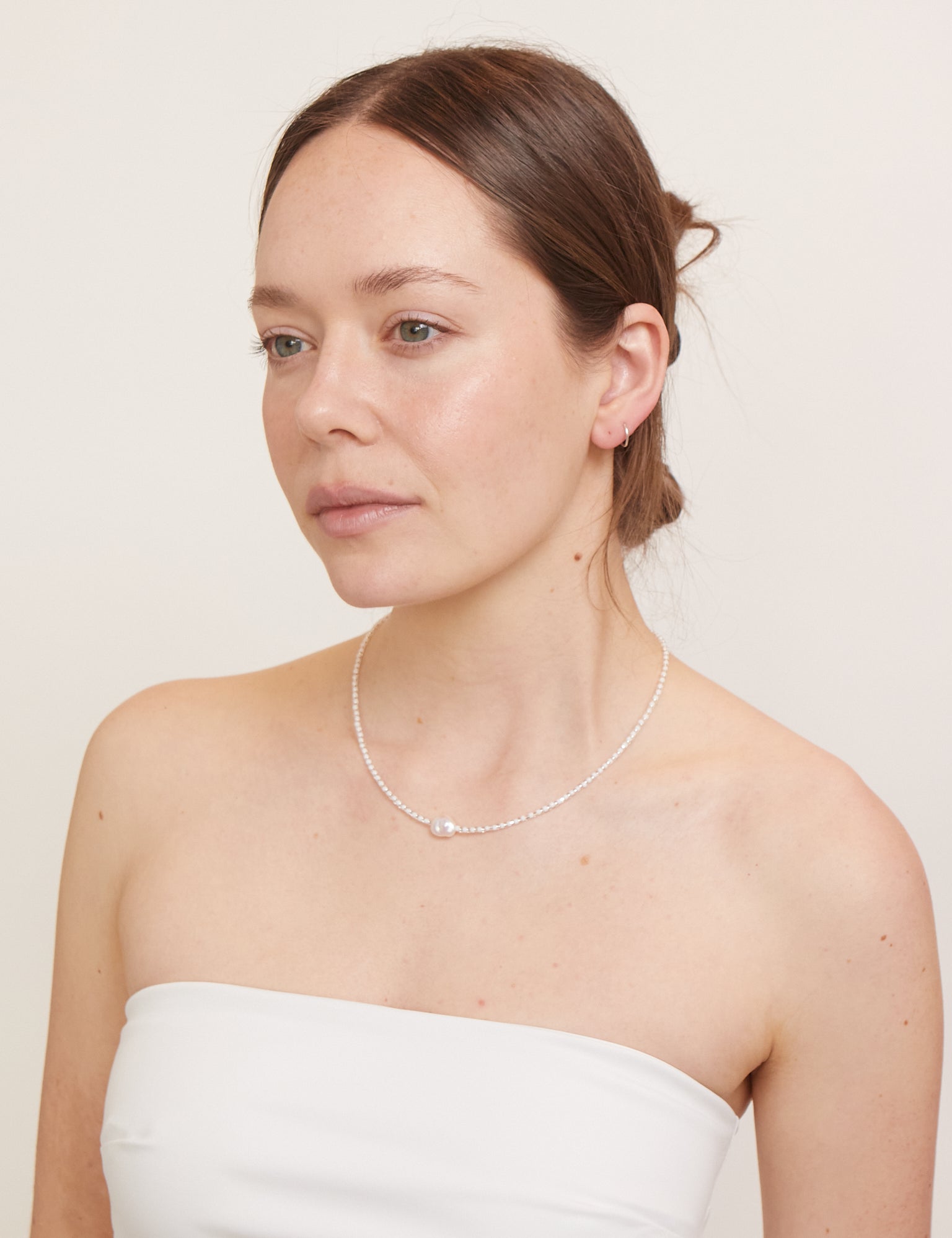SANTANGELO Somos Como Ninos White Silver Necklace, curated by Shop Sommer in San Francisco.