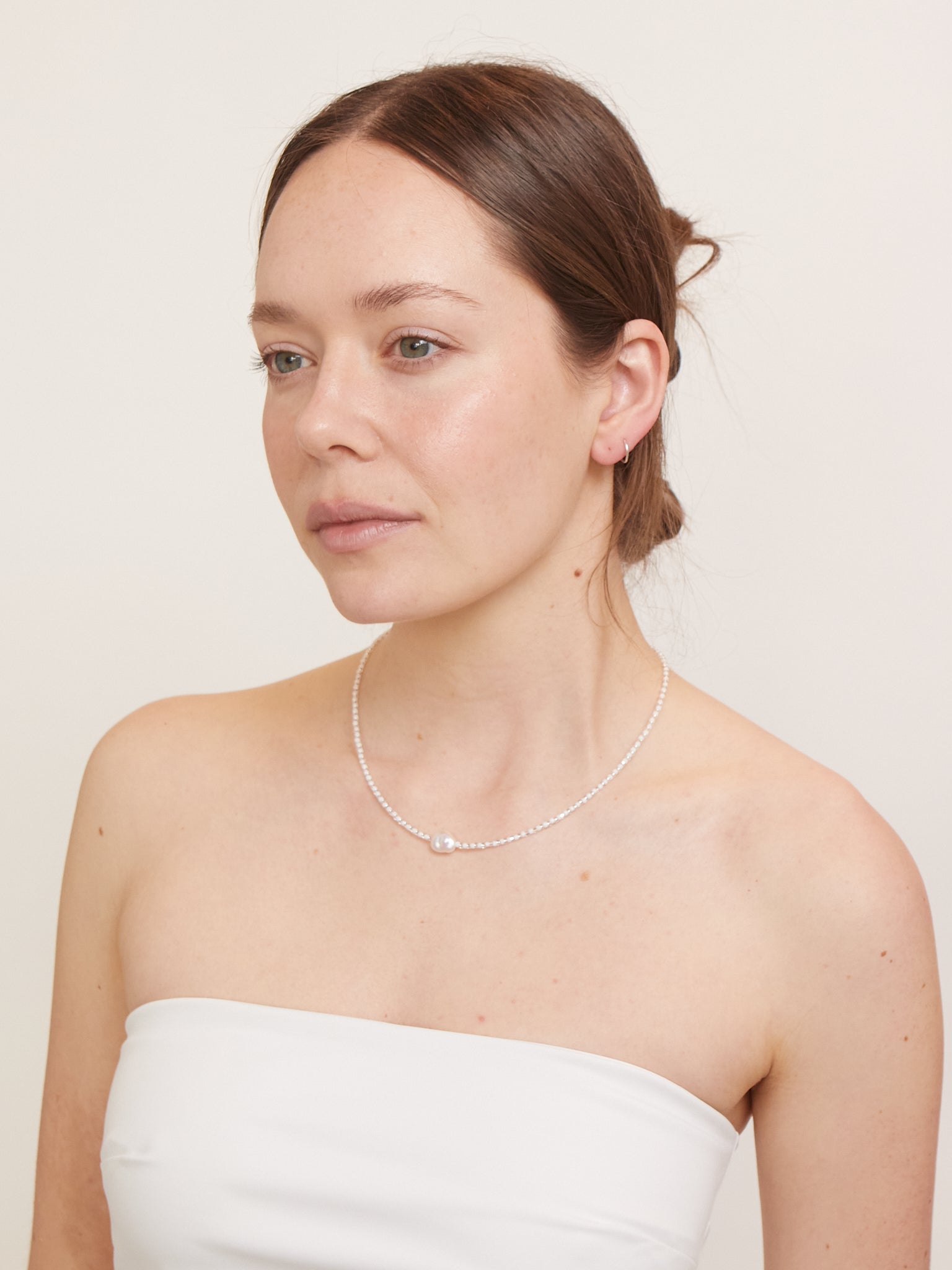 SANTANGELO Somos Como Ninos White Silver Necklace, curated by Shop Sommer in San Francisco.