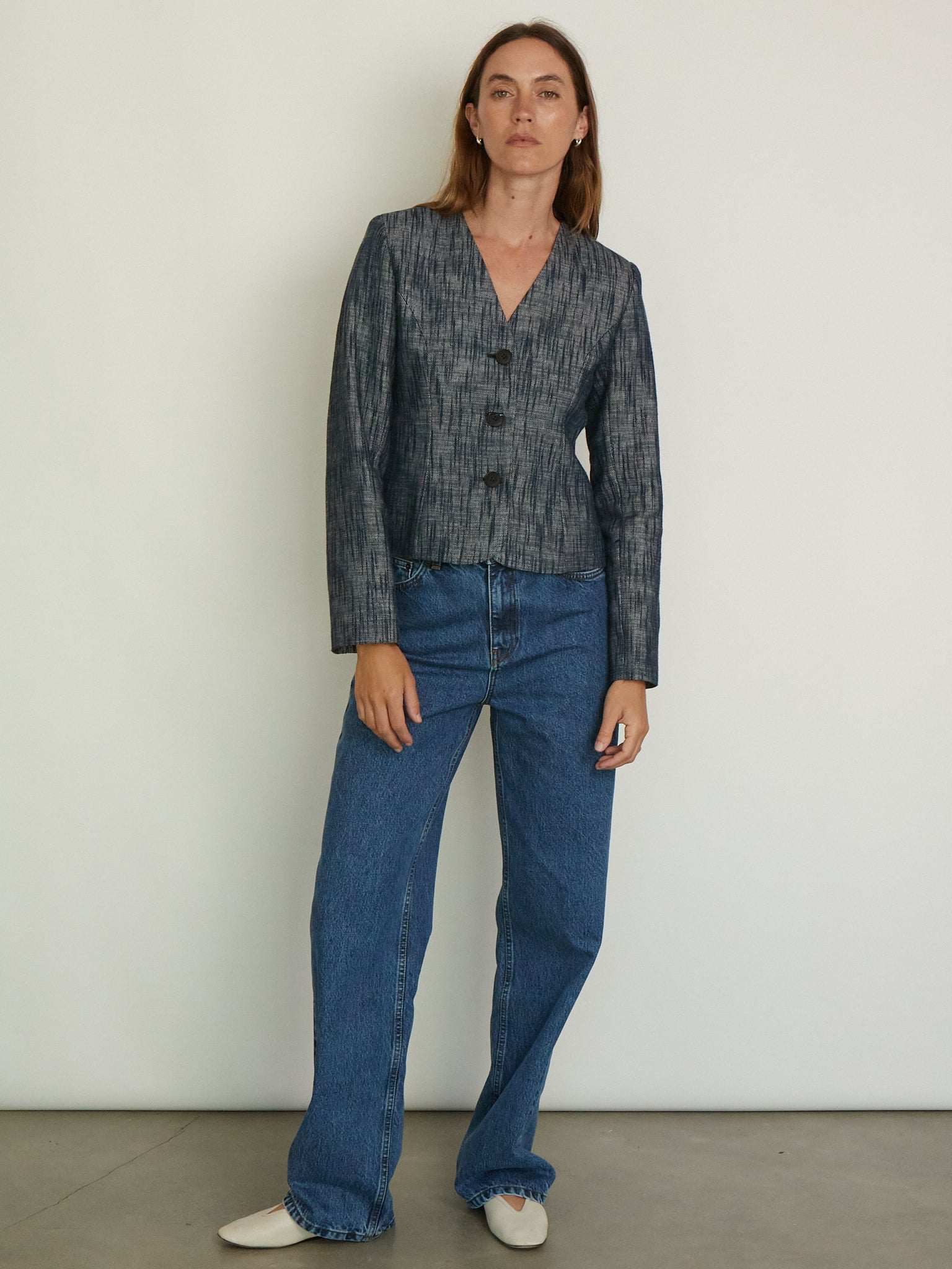 SKALL Adriane Blazer in Indigo Linen, curated by Shop Sommer in San Francisco