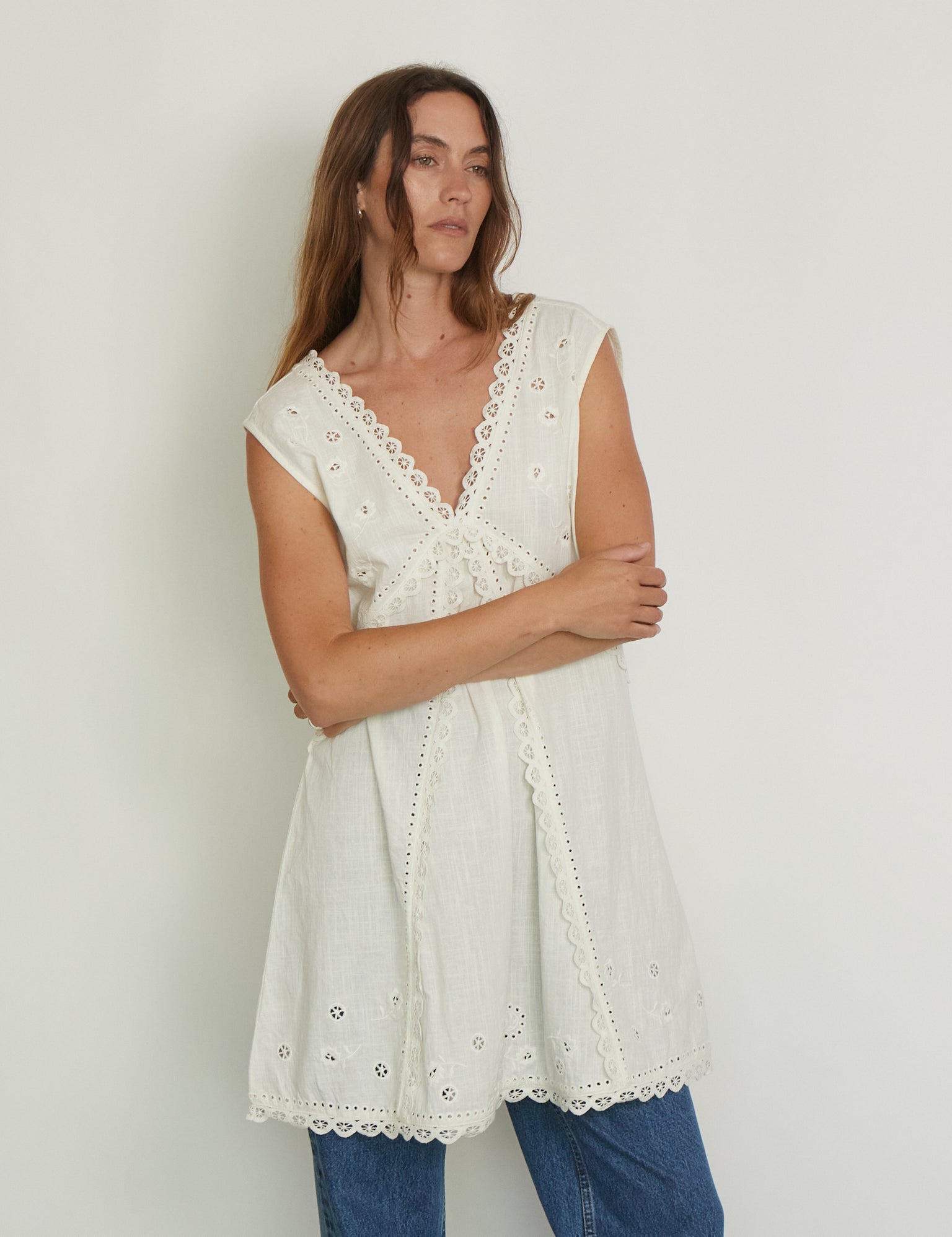 SKALL Talia Dress in Antique White, curated by Shop Sommer in San Francisco.