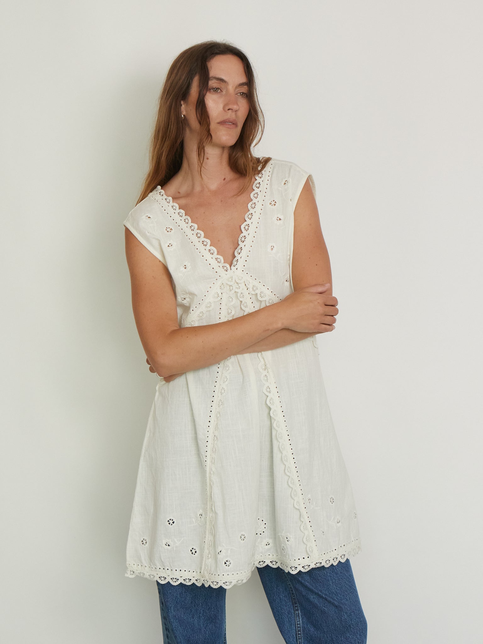 SKALL Talia Dress in Antique White, curated by Shop Sommer in San Francisco.