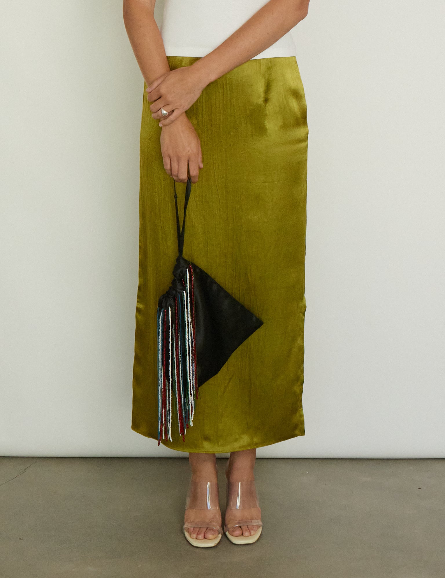 Tigra Tigra Beaded Fringe Wristlet Bag Black, curated by Shop Sommer in San Francisco.