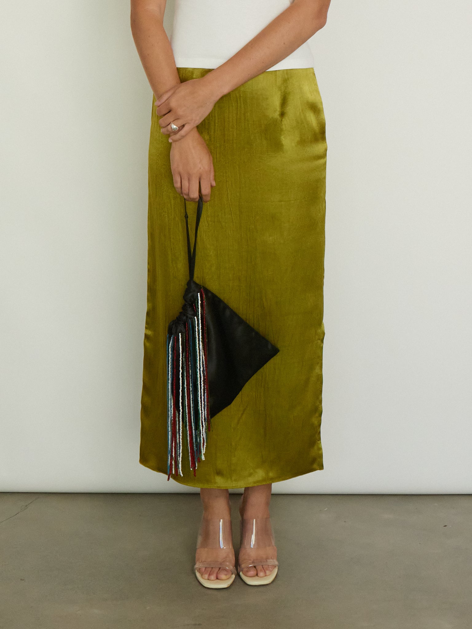 Tigra Tigra Beaded Fringe Wristlet Bag Black, curated by Shop Sommer in San Francisco.