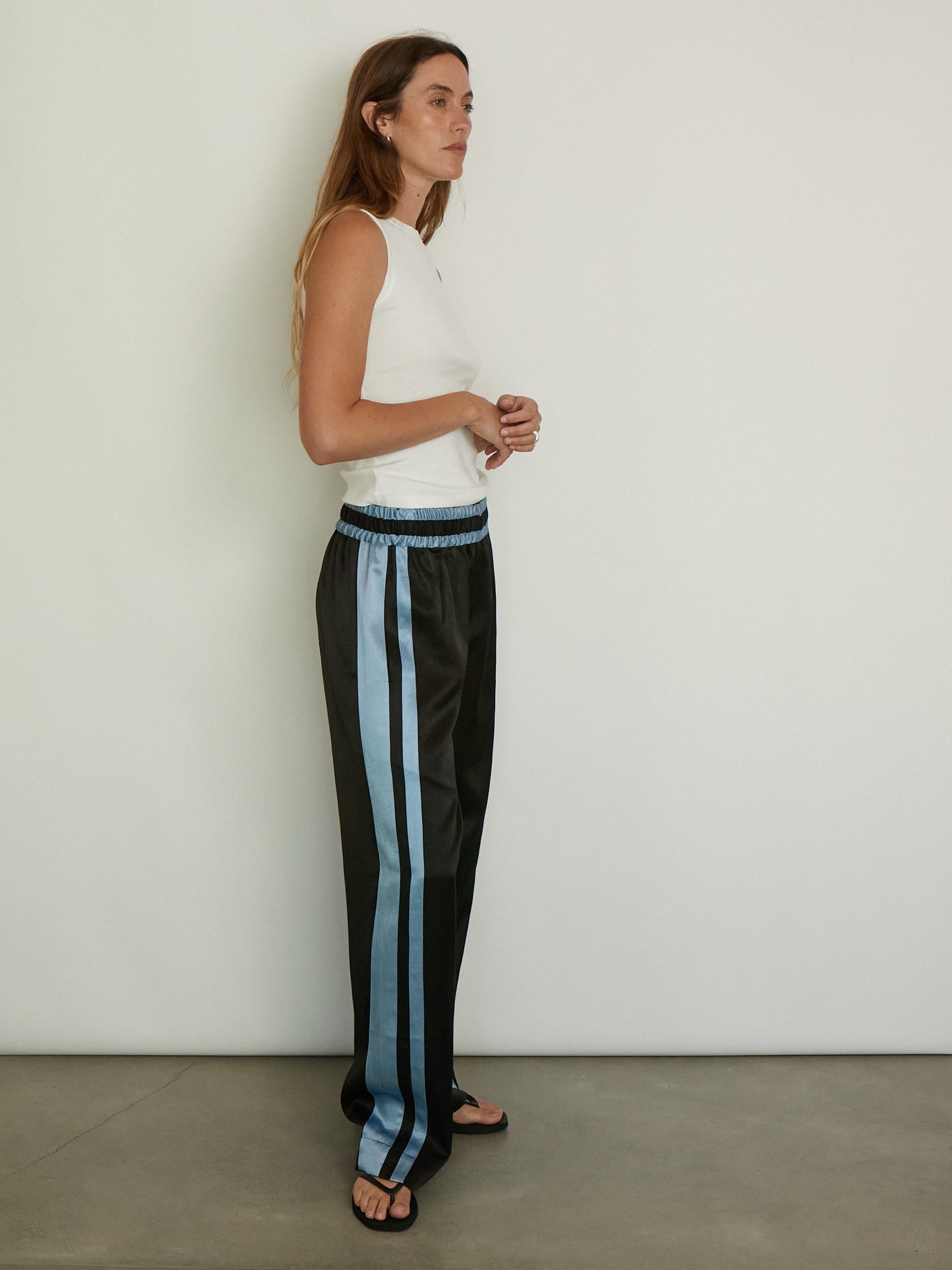 Tigra Tigra Striped Boxing Pant with Powder Blue Stripe, curated by Shop Sommer in San Francisco.