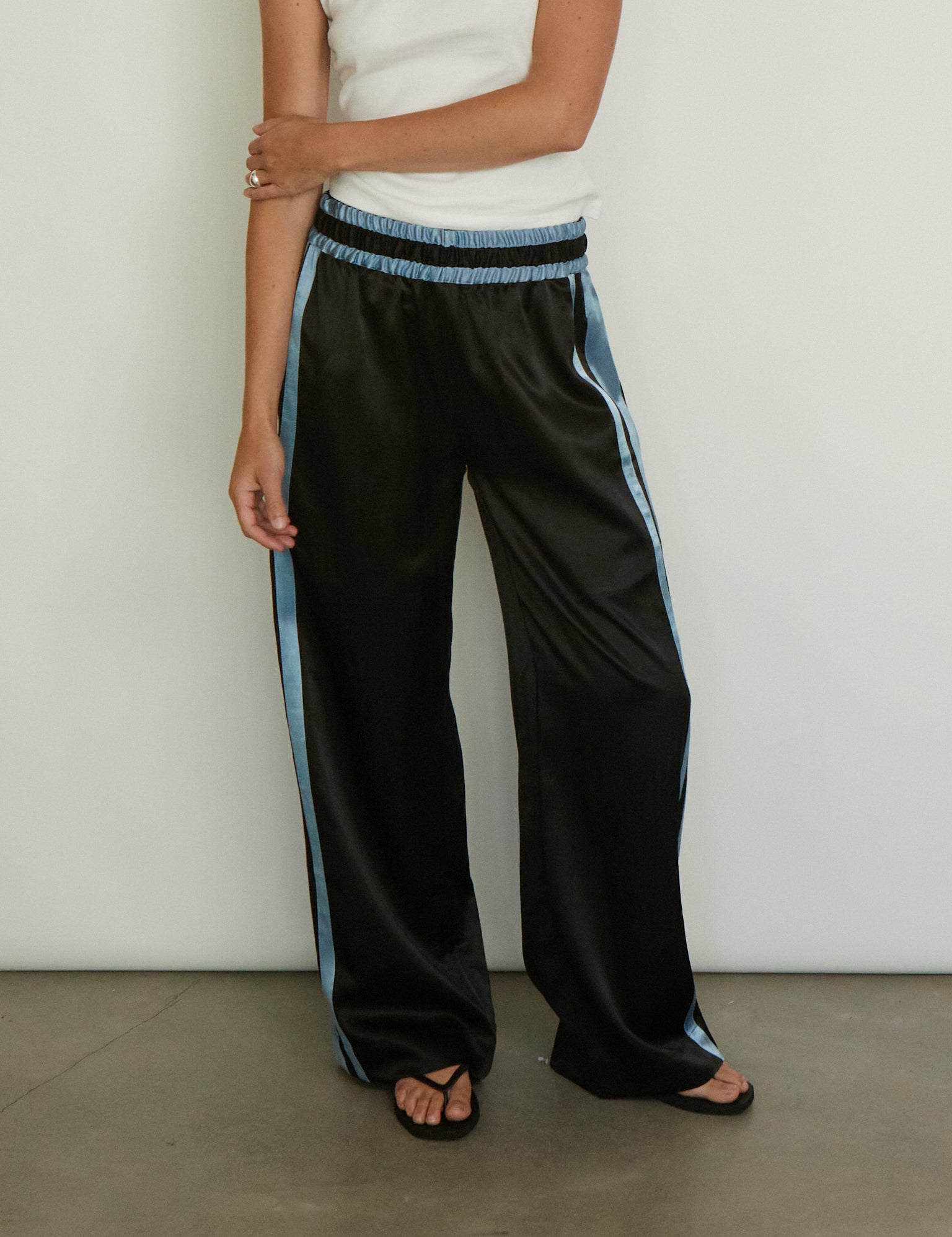 Tigra Tigra Striped Boxing Pant with Powder Blue Stripe, curated by Shop Sommer in San Francisco.