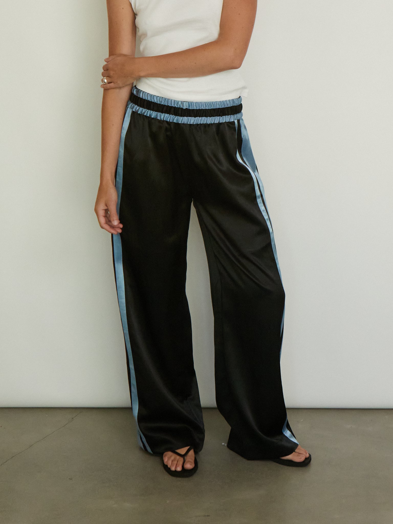 Tigra Tigra Striped Boxing Pant with Powder Blue Stripe, curated by Shop Sommer in San Francisco.