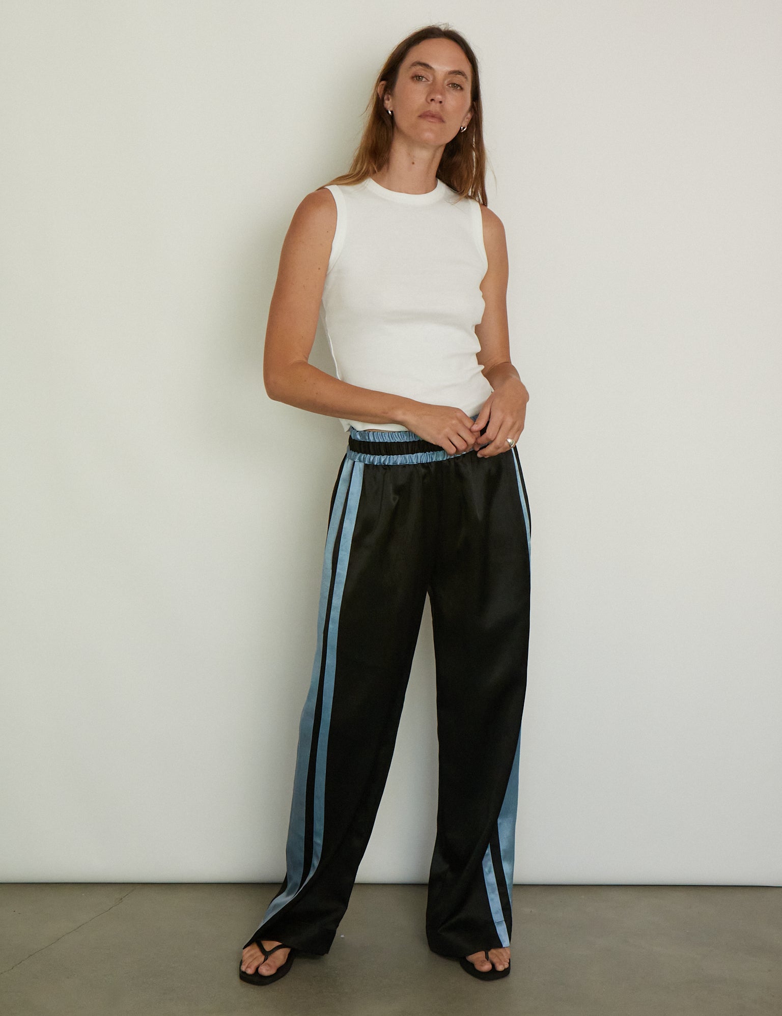 Tigra Tigra Striped Boxing Pant with Powder Blue Stripe, curated by Shop Sommer in San Francisco.
