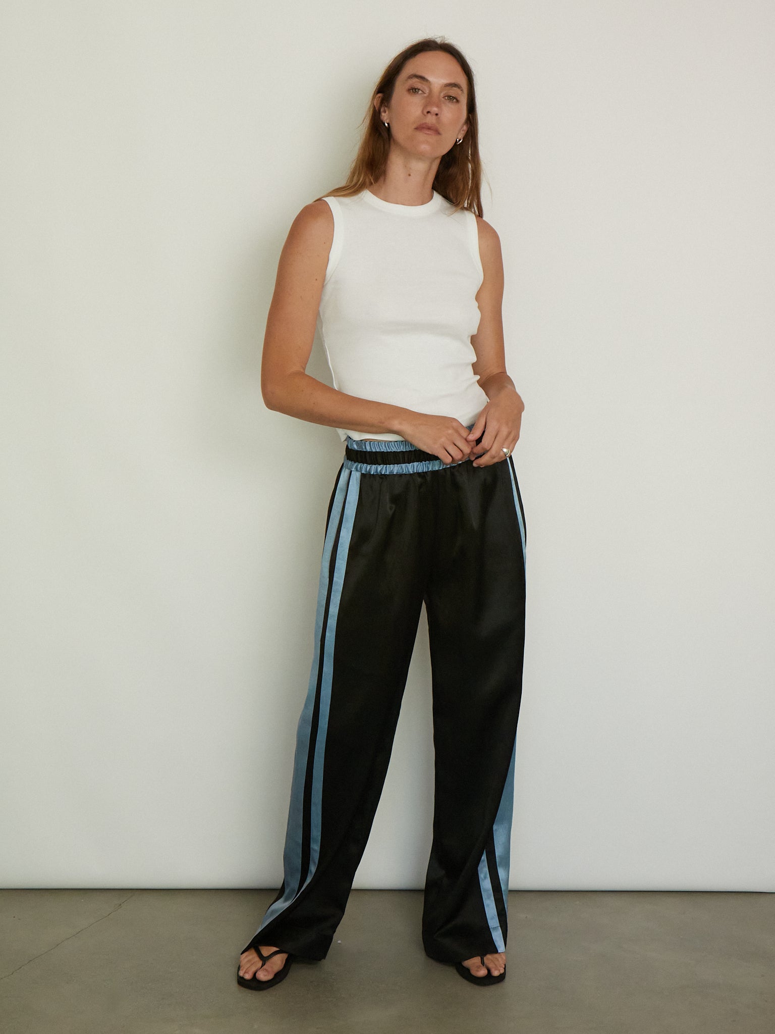 Tigra Tigra Striped Boxing Pant with Powder Blue Stripe, curated by Shop Sommer in San Francisco.