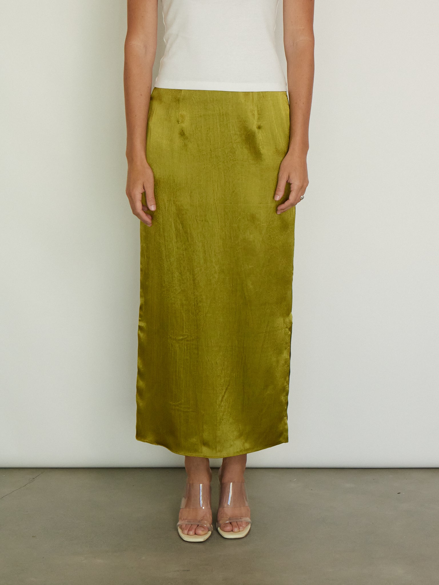 Tigra Tigra Slip Skirt Acid Green, curated by Shop Sommer in San Francisco.